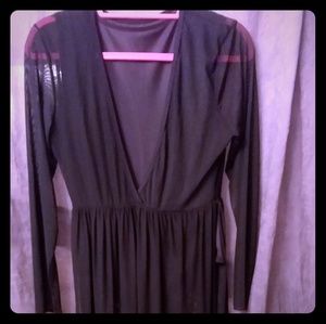 Women's Black Long Sleeve Onesie Piece